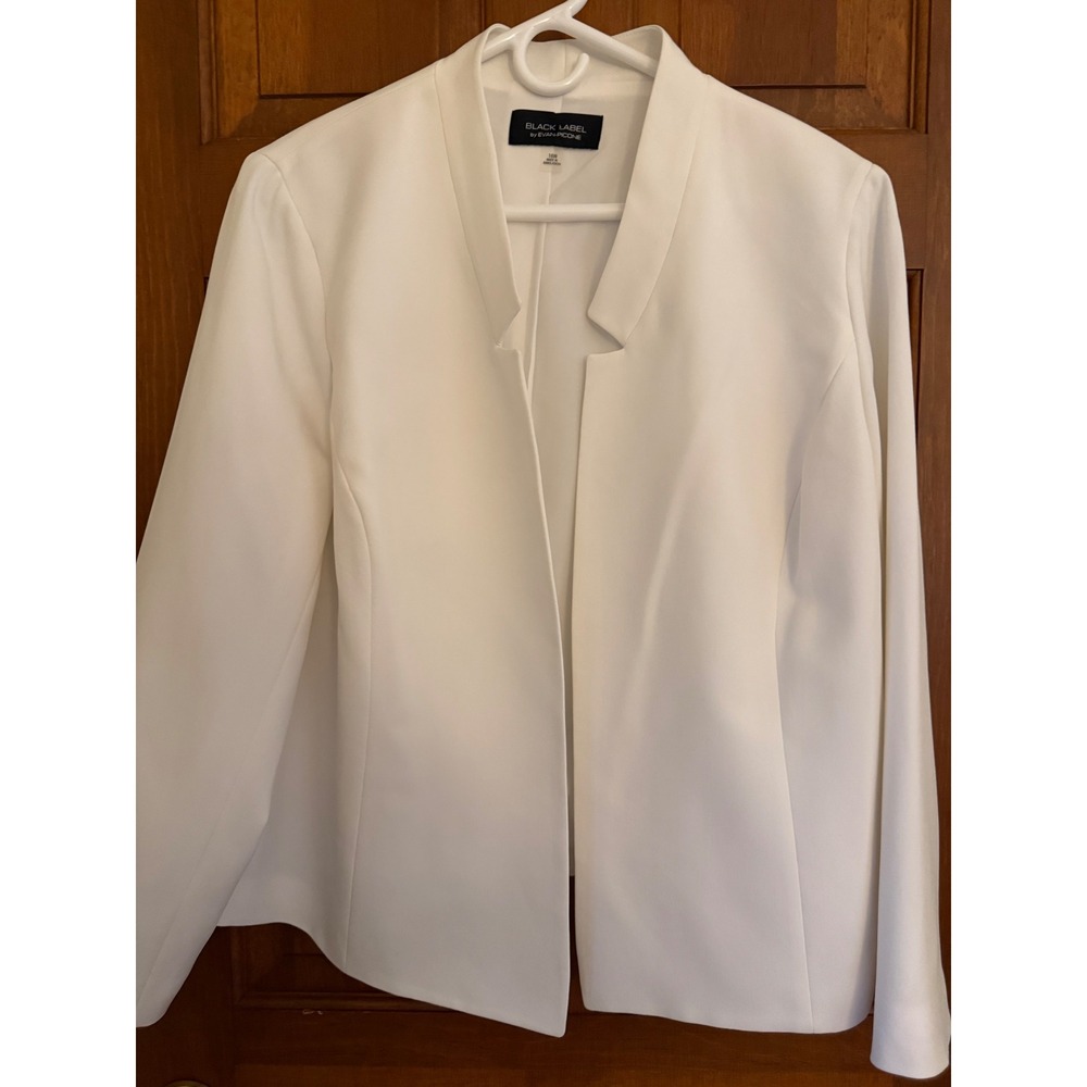 Evan Picone Open-Front Blazer Womens 16W White Suit Jacket Business Casual